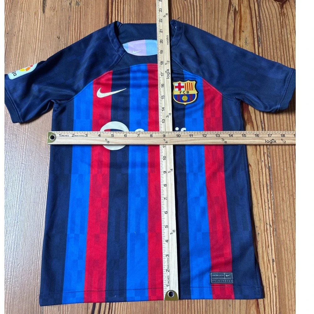 Nike FC Barcelona Soccer Jersey Kids Blue Red Spotify KNOX 10 SIZE M